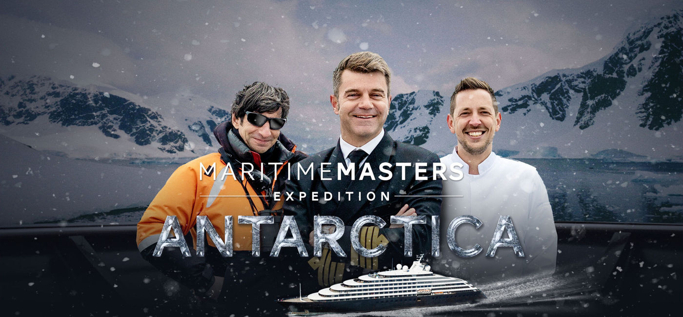 Image: Marquee image for Warner Bros. Discovery's new docu-series 'Maritime Masters: Expedition Antarctica', featuring the Scenic Luxury Cruises & Tours ship, Scenic Eclipse. (Source: Warner Bros. Discovery)