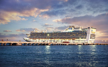 Caribbean Princess at dusk.