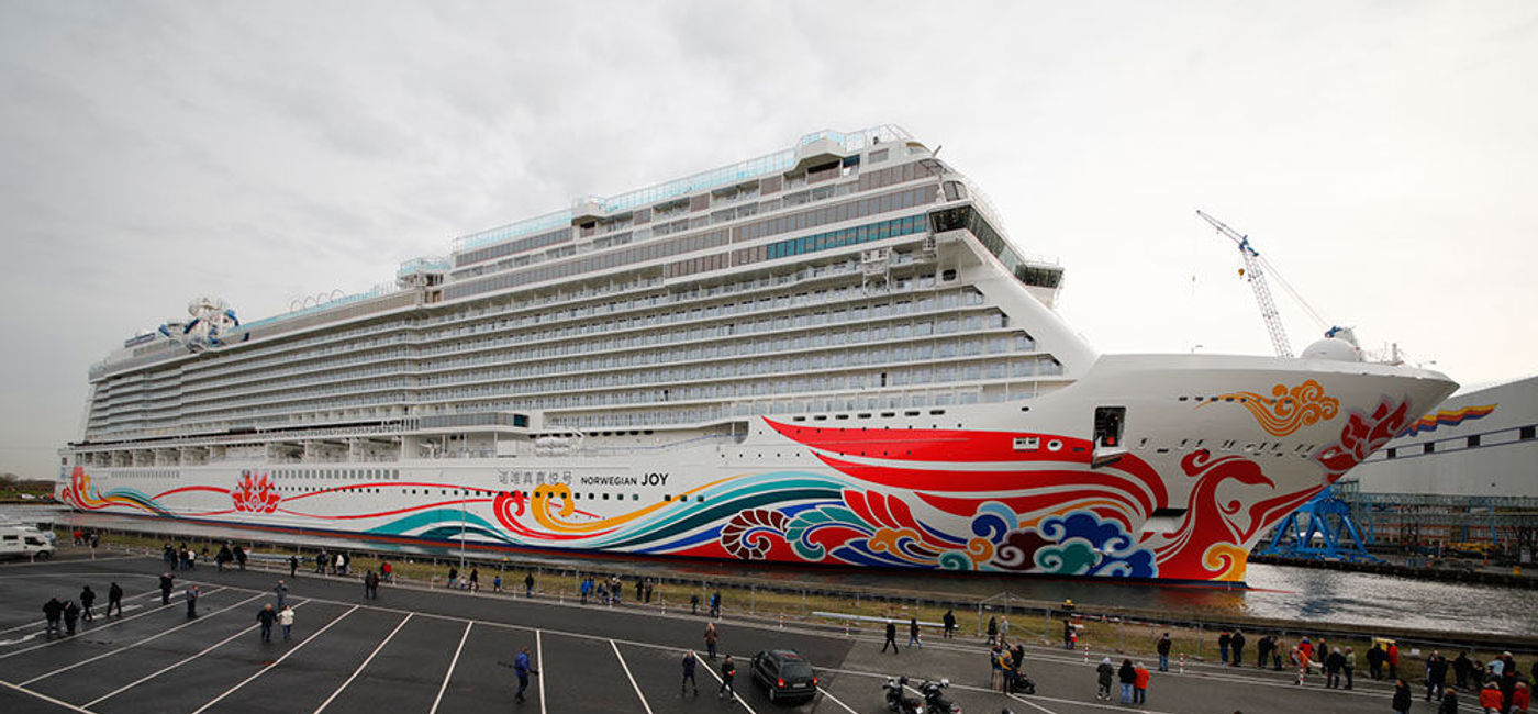 Image: PHOTO: Norwegian Joy floated out at the Meyer Werft shipyard. (photo courtesy of Norwegian Cruise Line)