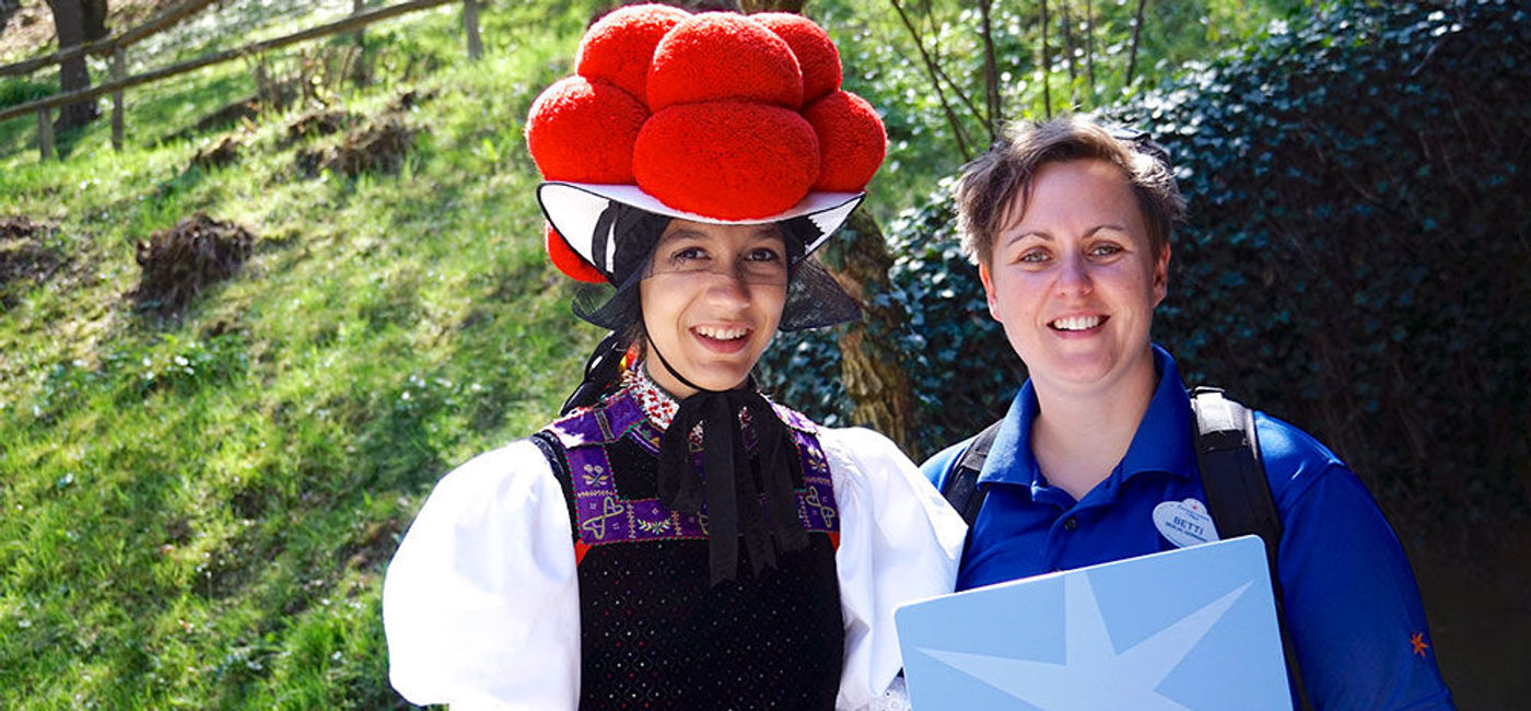 Image: PHOTO: Adventures by Disney Adventure Guide Betti (right) with Black Forest local girl Julia. (Photo by Jason Leppert)