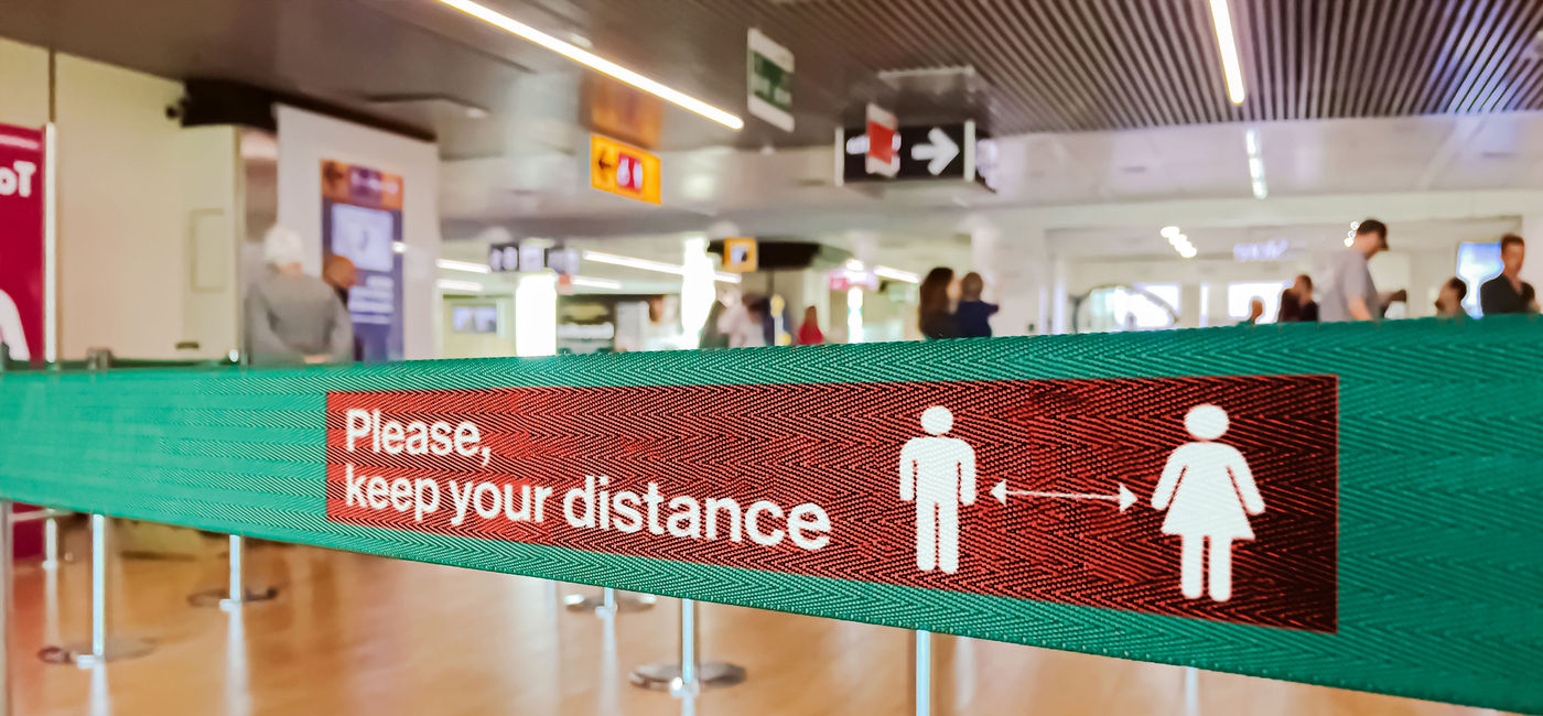 Image: Social distance sign at the airport (photo via rarrarorro / iStock / Getty Images Plus) (rarrarorro /  iStock / Getty Images Plus)