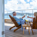 A couple enjoying a scenic cruise 