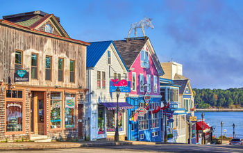 Historic downtown Bar Harbor, Maine.
