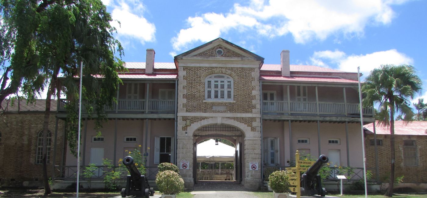 Image: Outside the Barbados Historical Society Museum. the country retains numerous colonial-era landmarks. (Photo by Brian Major).