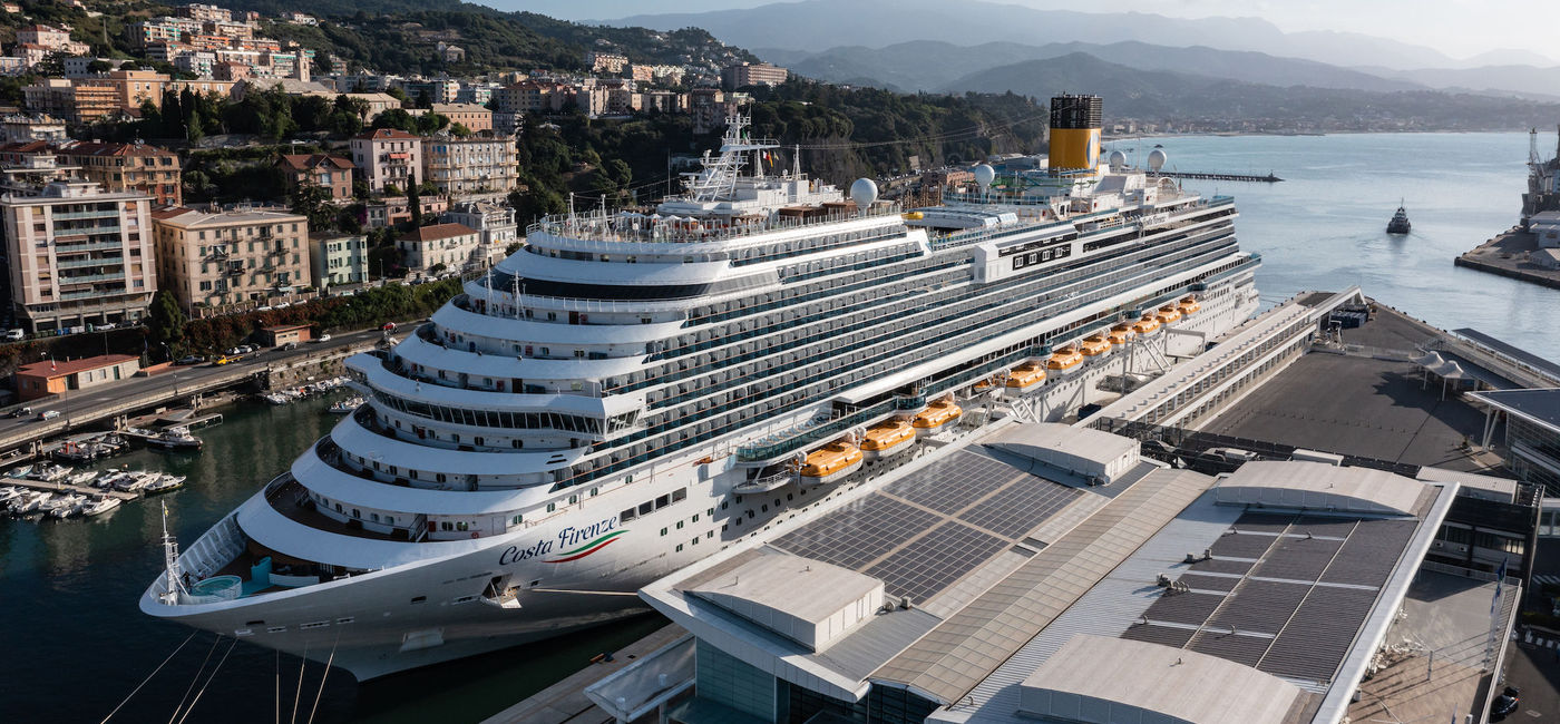Image: The new Costa Firenze in the Port of Savona, Italy. (photo courtesy of Costa Cruises)
