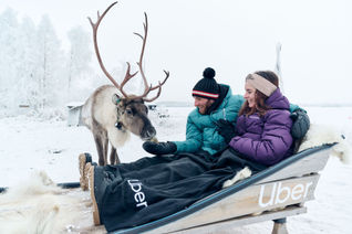 Uber Sleigh, reindeer, sleigh, rides, Lapland, Finland
