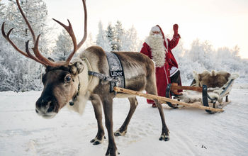 Uber Sleigh, Santa, reindeer, sleigh, Lapland, Finland, Rovaniemi, Apukka Resort