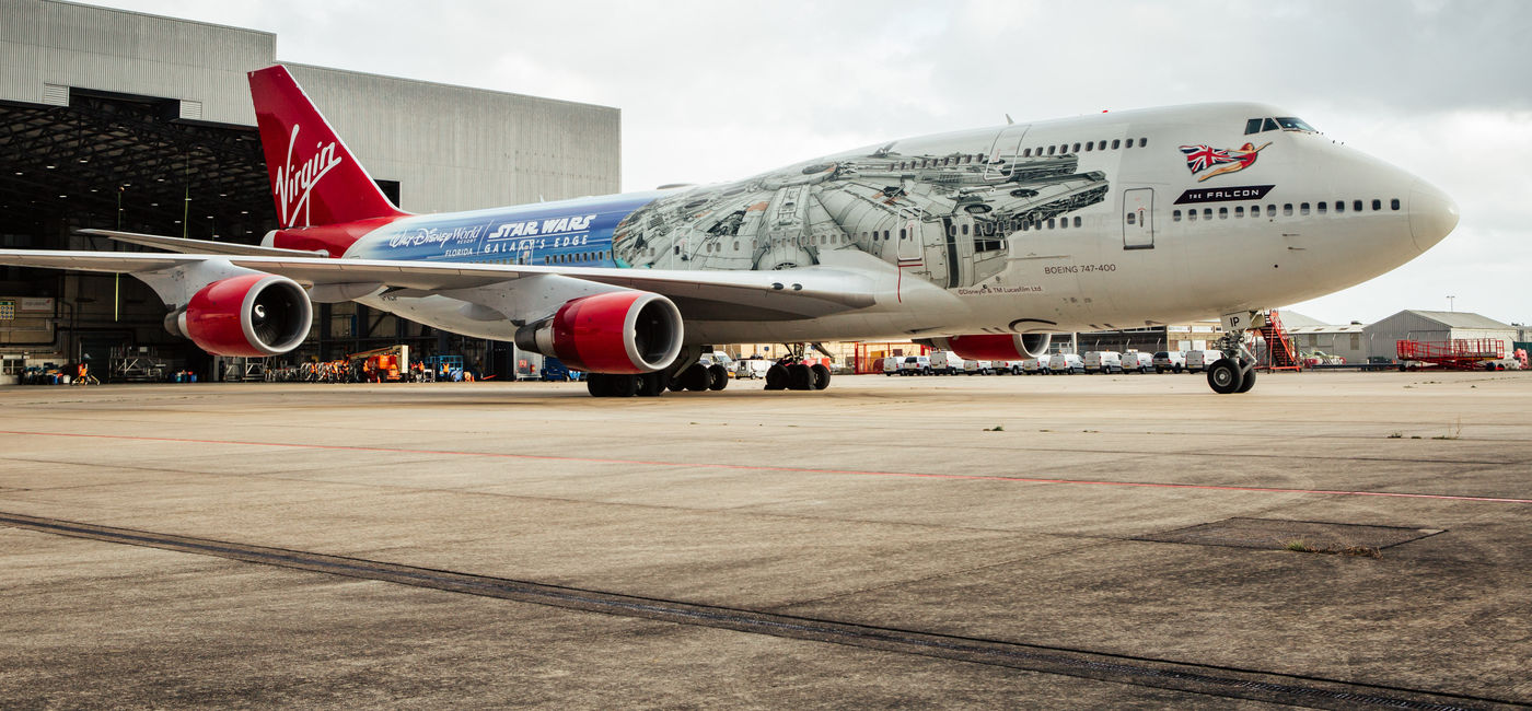 Image: Virgin Atlantic's The Falcon, Star Wars-themed plane (Photo via Virgin Atlantic)