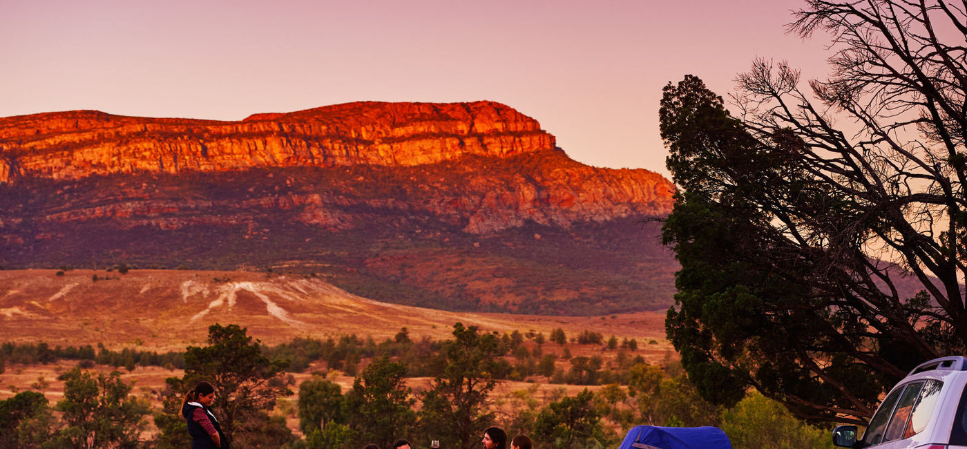 Image: Campers enjoy a meal in the South Australian Outback. (photo via South Australia Tourism Commission, Adam Bruzzone) ((photo via South Australia Tourism Commission, Adam Bruzzone))