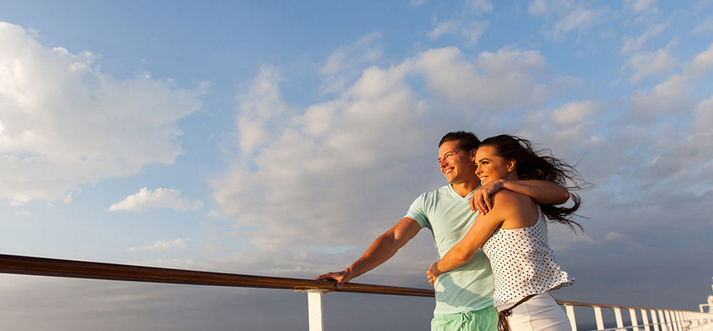 Image: PHOTO: A happy couple on a cruise ship. (photo courtesy of Thinkstock)