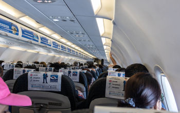 Inside the cabin of a GoAir flight