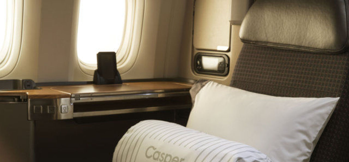 Image: PHOTO:  American Airlines is upgrading its premium class bedding. (photo courtesy of Casper and American Airlines)