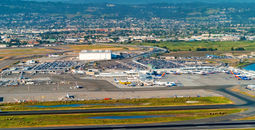 Aerial view of Oakland International Airpot in Oakland, CA