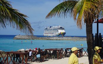 Norwegian Encore off Great Stirrup Cay in the Bahamas