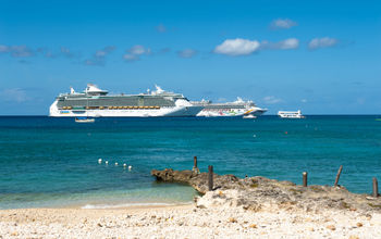 Cruise ships off of George Town, Cayman Islands