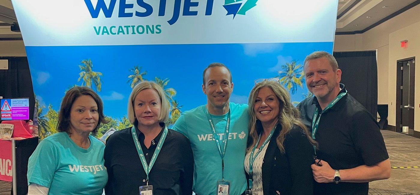 Image: The crew from WestJet Vacations spread the word to hundreds of travel agents. (Bruce Parkinson)