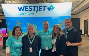 WestJet Vacations staff at travel trade expo