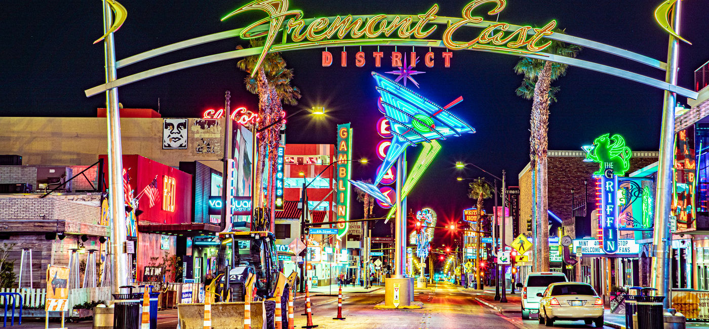 Image: Fremont East Entertainment District in Las Vegas. (photo via travelview/iStock Editorial/Getty Images Plus)