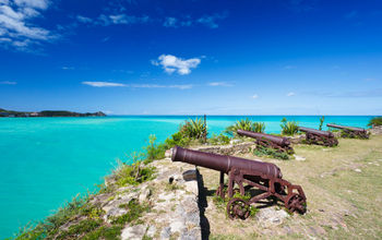 Old cannons at Fort James in Antigua