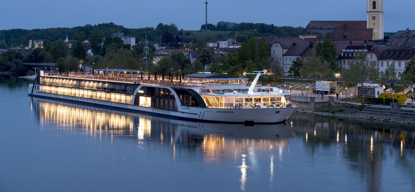 Image: Welcoming on average 150 guests, ships sail national waterways, docking in the center of iconic towns, historical villages and spectacular vineyard regions along the Rhine, Main, Moselle and Danube rivers. (AmaWaterways)