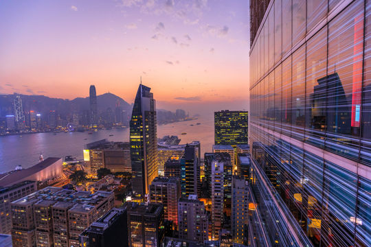 Hong Kong by night.