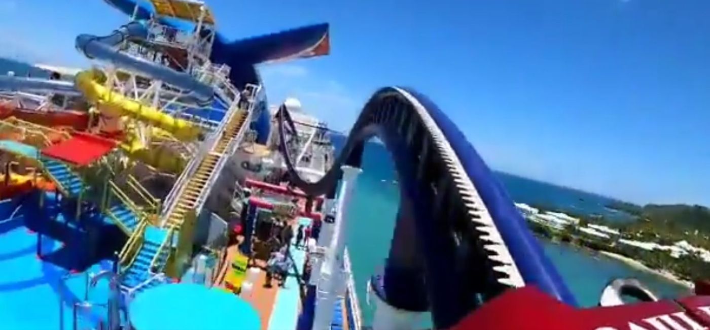 Image: BOLT roller coaster on Carnival Cruise Line’s Mardi Gras. (photo via Carnival Cruise Line Media)