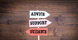 Advice, support, guidance, sign, design 