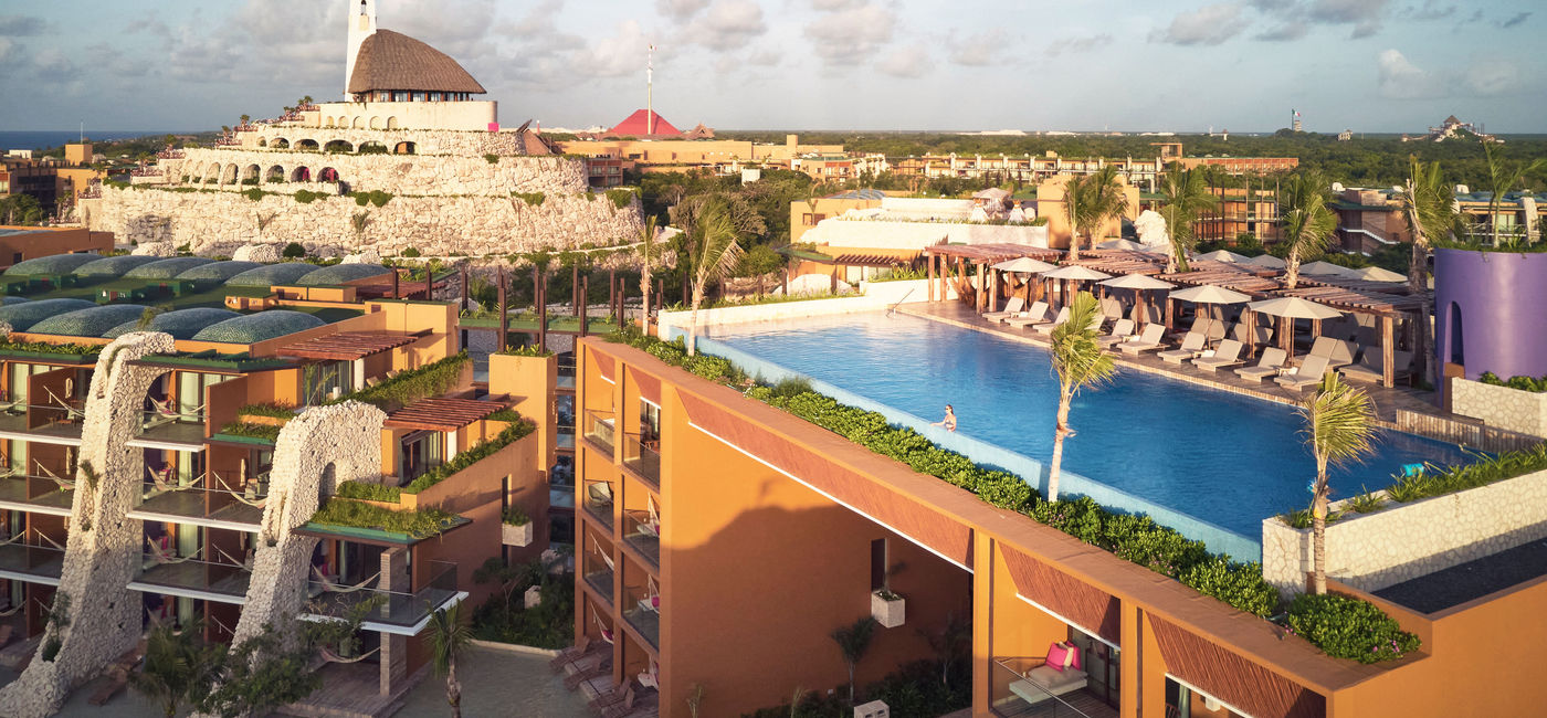 Image: Aerial view of Hotel Xcaret Arte. (photo via Hotel Xcaret Arte)