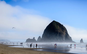Cannon Beach, Oregon with Haystack Rock in the background