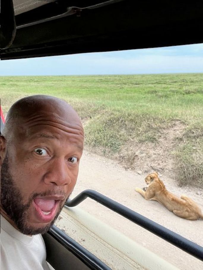 Belvin Baldwin on a safari in Tanzania 