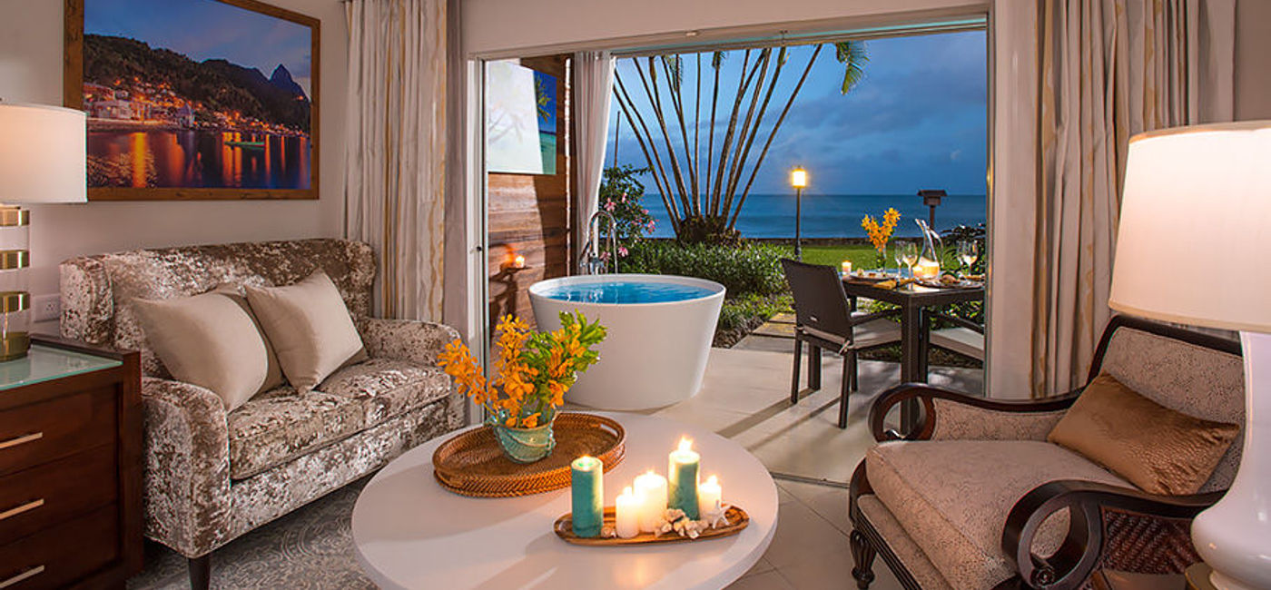 Image:  PHOTO: A new suite at Sandals (Photo courtesy of Sandals Resorts)