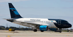 Mexicana Airlines Airbus A318 on a taxiway at the Los Angeles International Airport