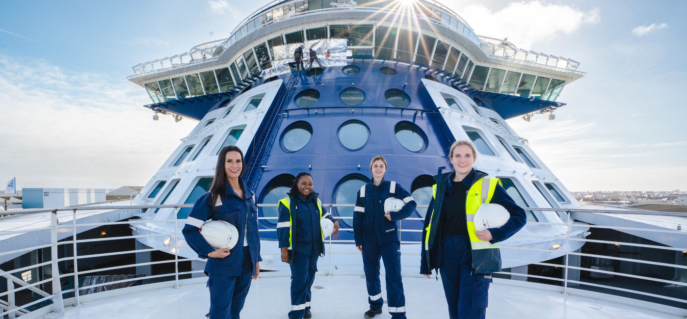 Image: Captain Kate McCue and her three female Bridge officers. (photo via Celebrity Cruises) ((photo via Celebrity Cruises))