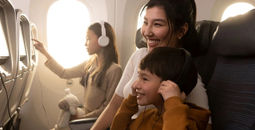 Air Canada, summer travel, family on airplane