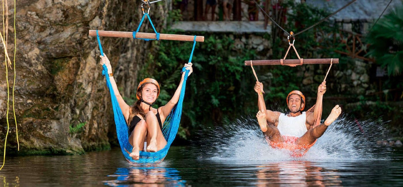 Image: PHOTO: Hammock Splash zipline at Xplor. (photo via Experiencias Xcaret)