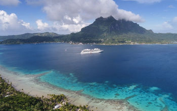 Viking Ship in Bora Bora Lagoon.