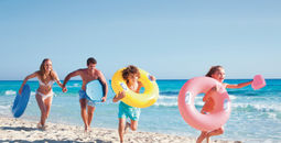Family enjoying the beach in Punta Cana