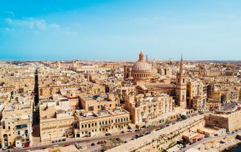 Aerial view of Valletta, Malta