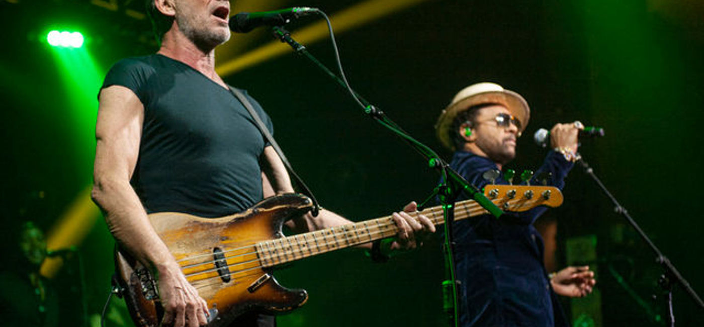 Image: Grammy-winning musicians Sting and Shaggy will headline the Saint Lucia Jazz and Arts Festival in May. (Photo courtesy of Steve Cerf for Sting.com)
