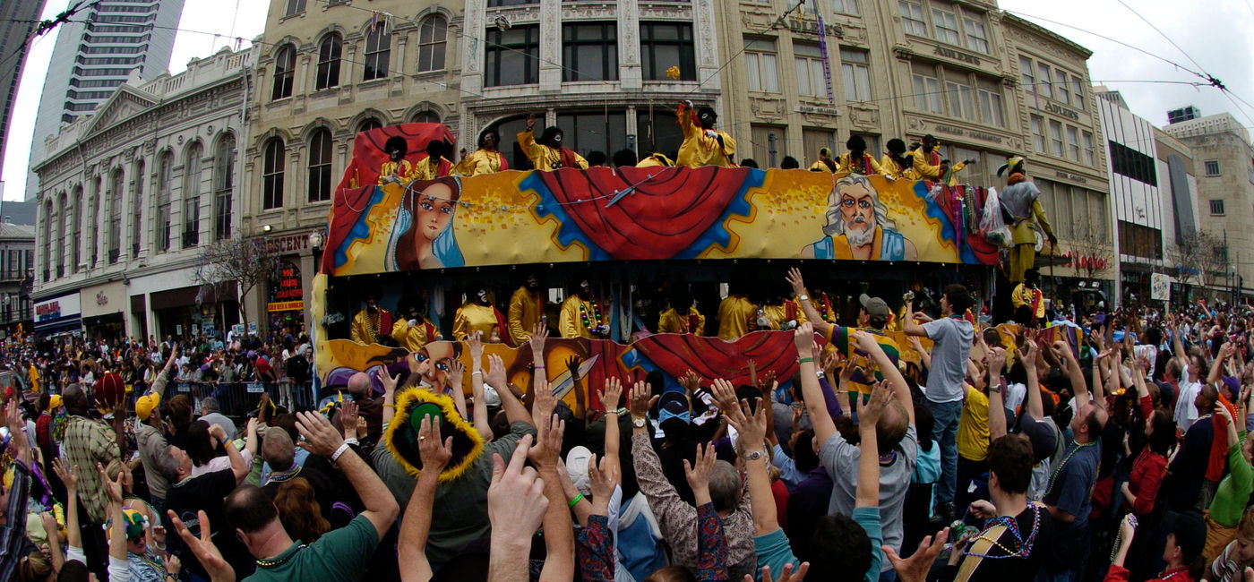 Photo: PHOTO: Mardi Gras Parade, New Orleans. (photo via New Orleans CVB)