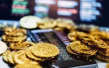 Gold Bitcoins, Digital crypto-currency used for blockchain Technology