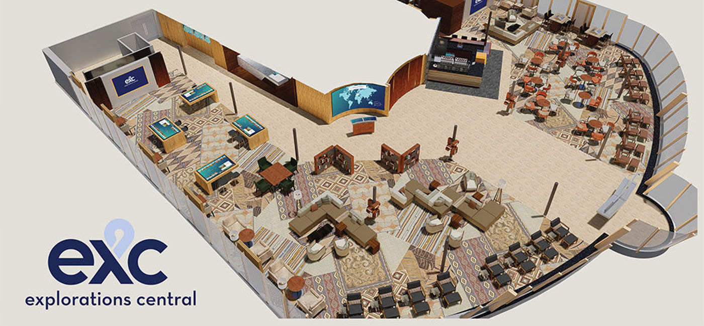 Image: PHOTO: Explorations Central rendering as on Nieuw Statendam. (Photo courtesy of Holland America Line)