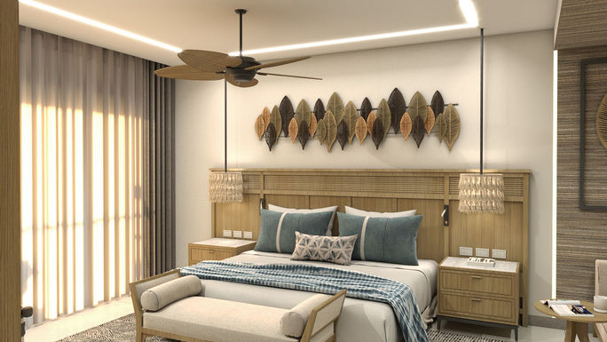 A king suite at The Secrets Tides Punta Cana