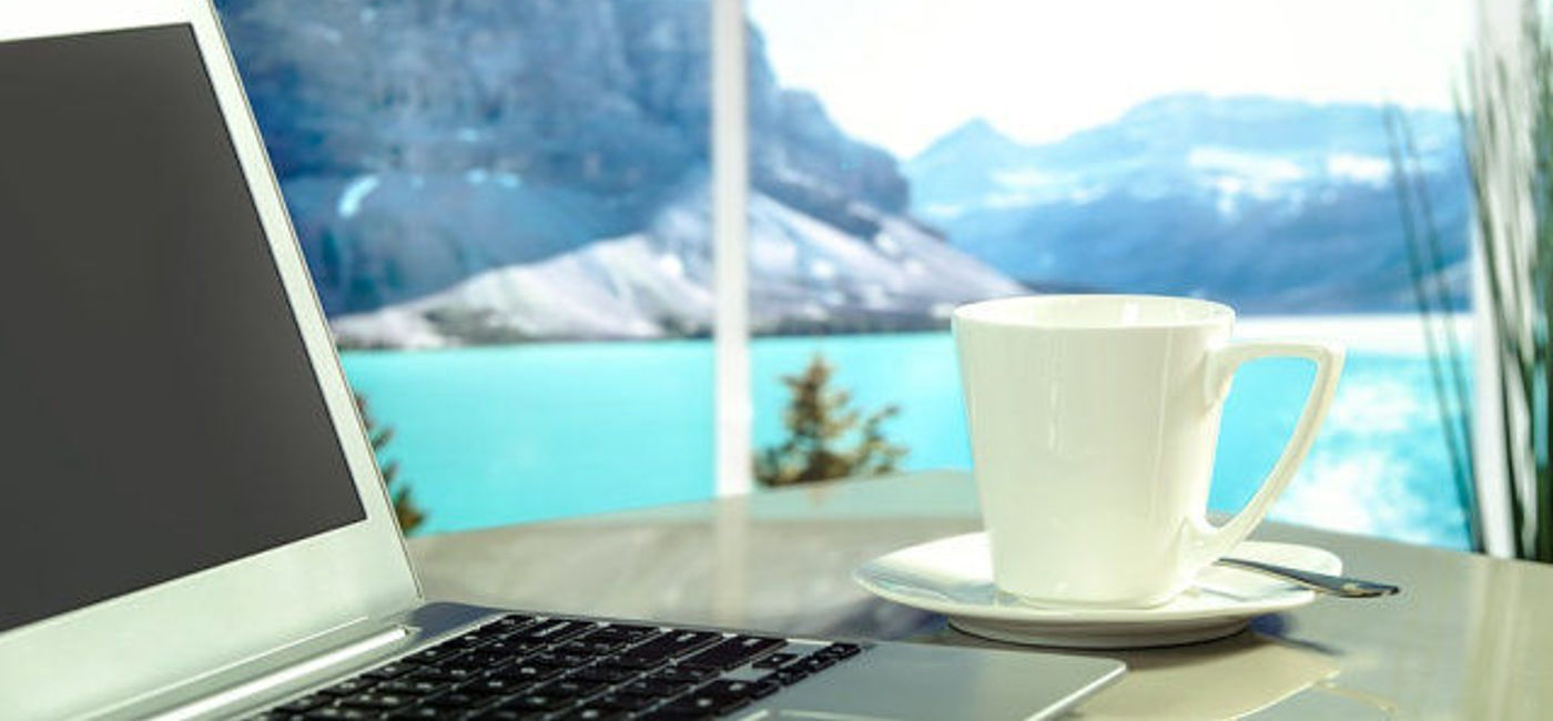 Image: PHOTO: Laptop, mug and scenery. (photo via Pixabay)