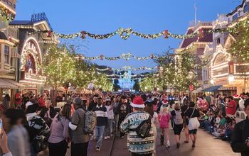 Disneyland Resort, Main Street USA, Sleeping Beauty's Winter Castle, lights, holidays, seasonal, festive, decorations