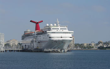 Carnival Cruise Line ship docked in Long Beach, California