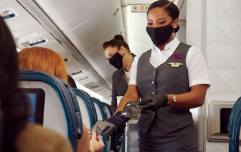 Delta Air Lines' contactless onboard payment.