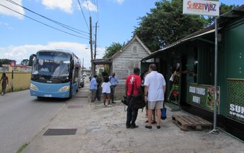 Outside a Barbados rum bar