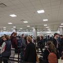 Long security lines at the airport