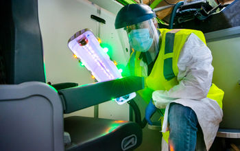 The UV wand can disinfect high touch surfaces